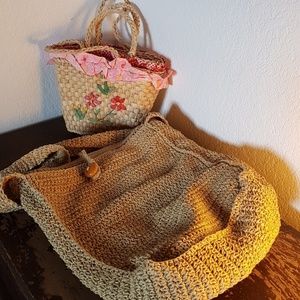 crossbody + vintage straw purses  /free